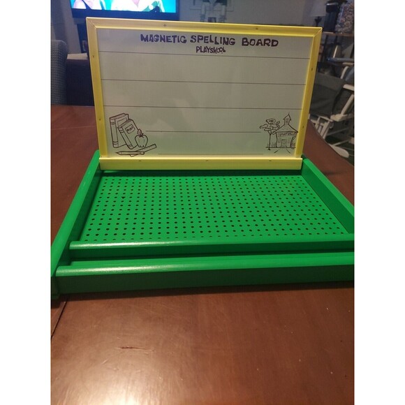 Playskool Chalk Board magnetic dry erase board vintage learning homeschool HTF - Picture 11 of 11